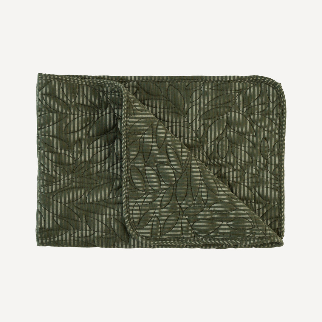classic leaf quilt | green pinstripe | organic cotton gauze