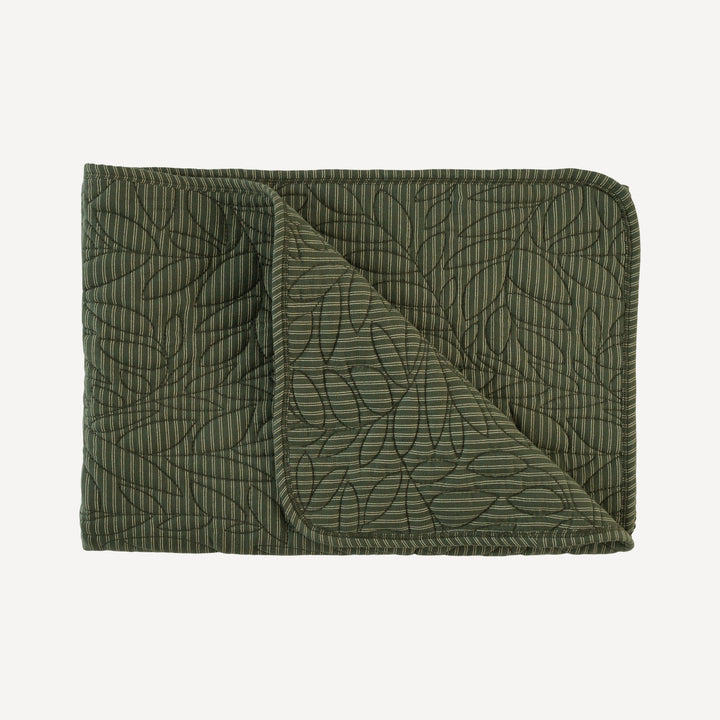 classic leaf quilt | green pinstripe | organic cotton gauze