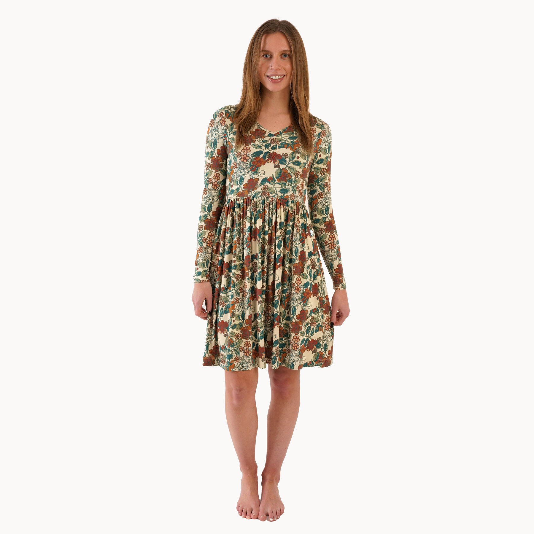 womens long sleeve twirl dress | farmers floral