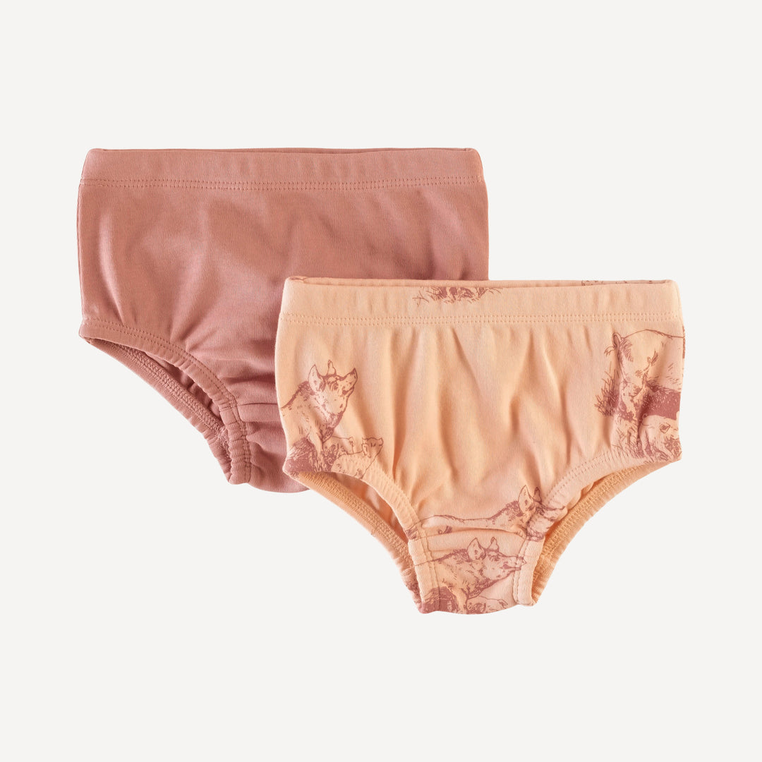 underwear set of two | rose piggies | organic cotton interlock