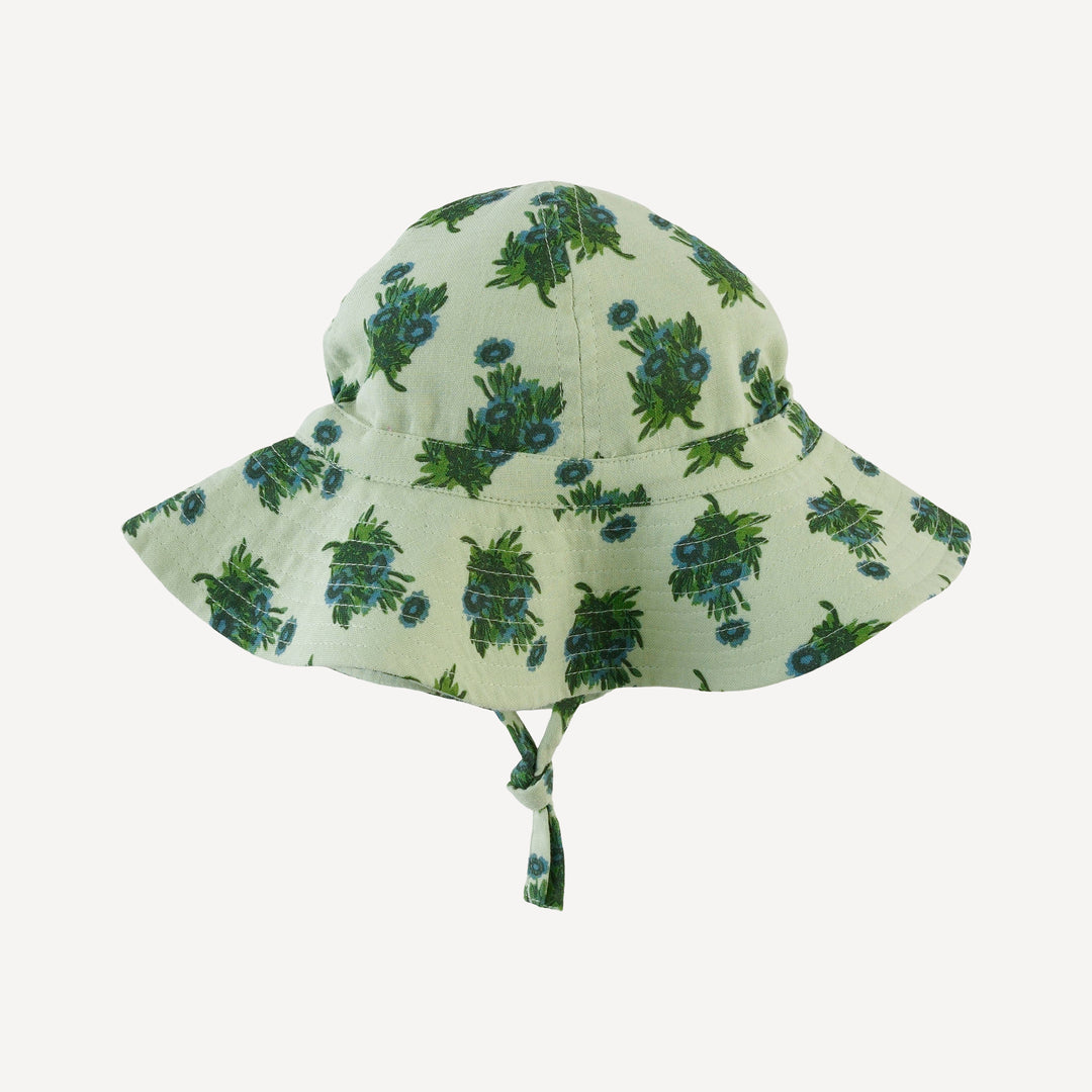 sun hat | blue tiny calendula | organic cotton gauze