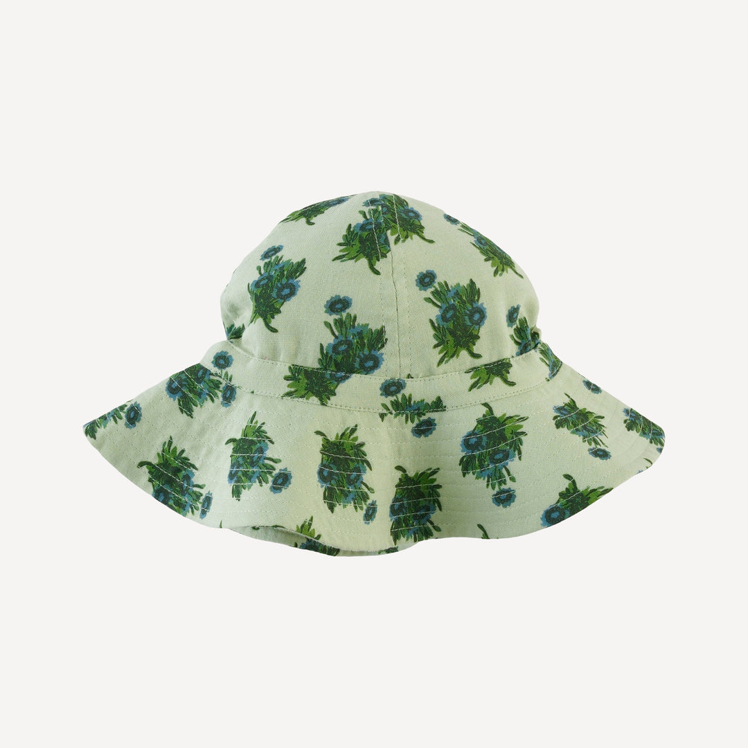 sun hat | blue tiny calendula | organic cotton gauze