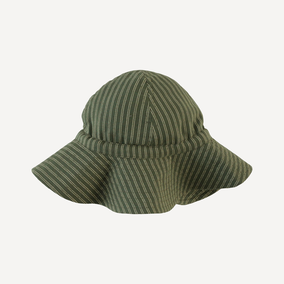 sun hat | green pinstripe | organic cotton gauze