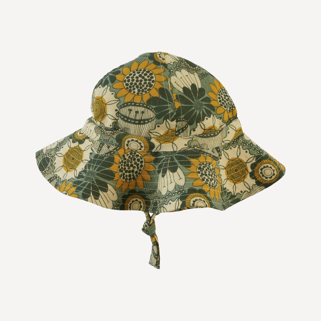 sun hat | honey mustard flower doodles | organic cotton gauze