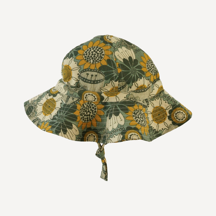 sun hat | honey mustard flower doodles | organic cotton gauze