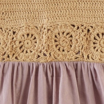 boatneck sleeveless crochet super bubble | woodrose | organic cotton crochet