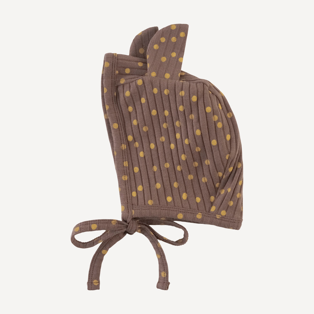 bear hat | neutral dot | organic cotton wide rib