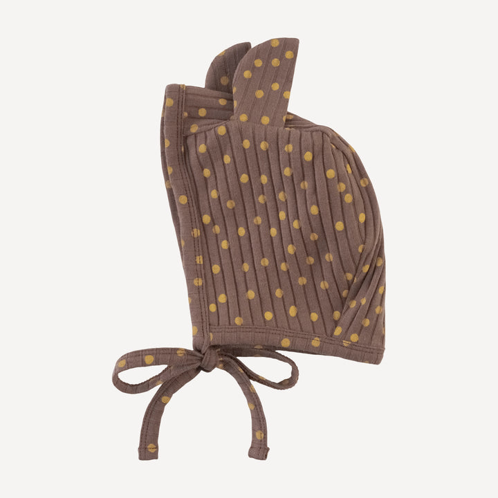 bear hat | neutral dot | organic cotton wide rib