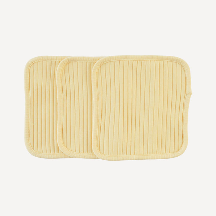 set of 3 washcloths | egg shell | organic cotton wide rib