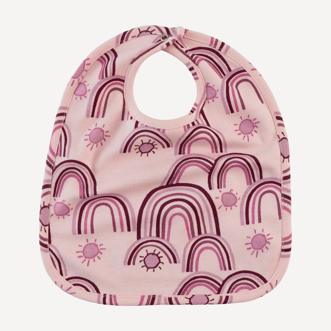 bib | mauve rainbow | organic cotton interlock