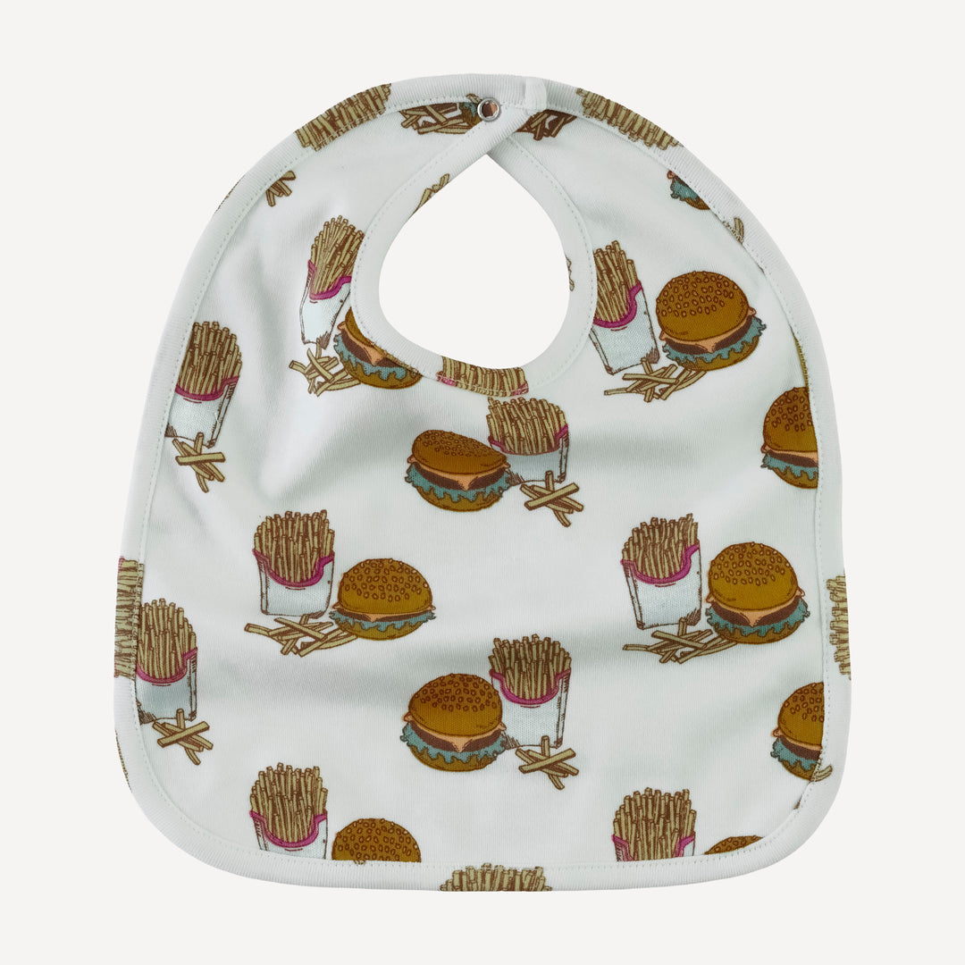 bib | burger & fries | organic cotton interlock