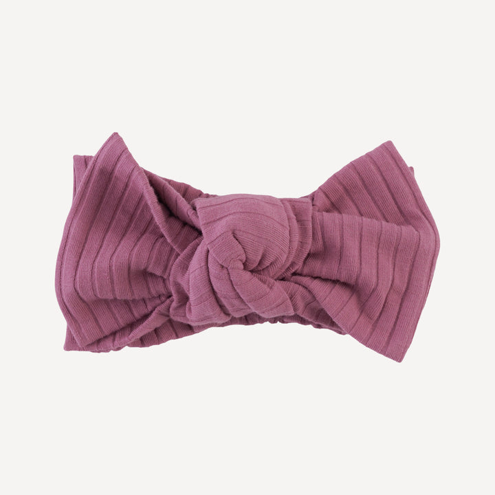 large bow elastic headband | fuchsia | organic cotton wide rib