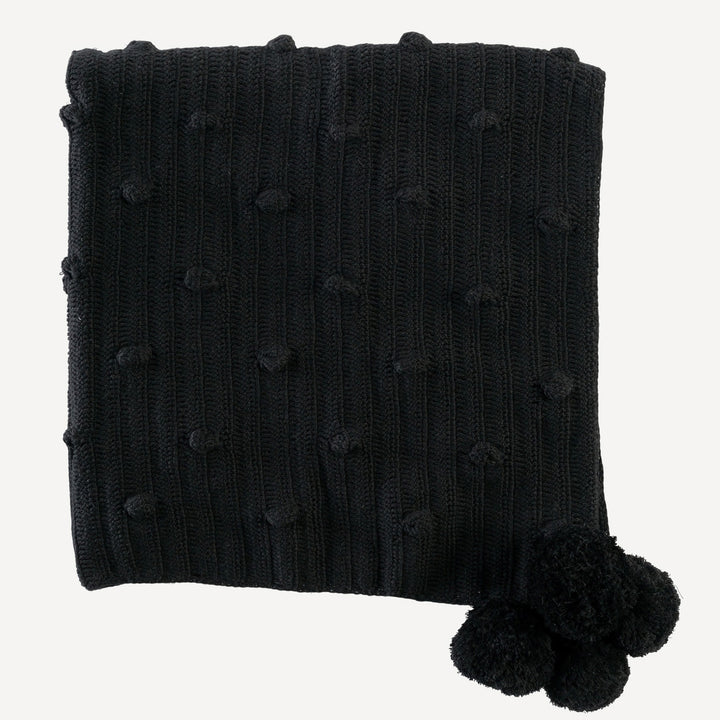 crochet bobble blanket | black | organic cotton crochet