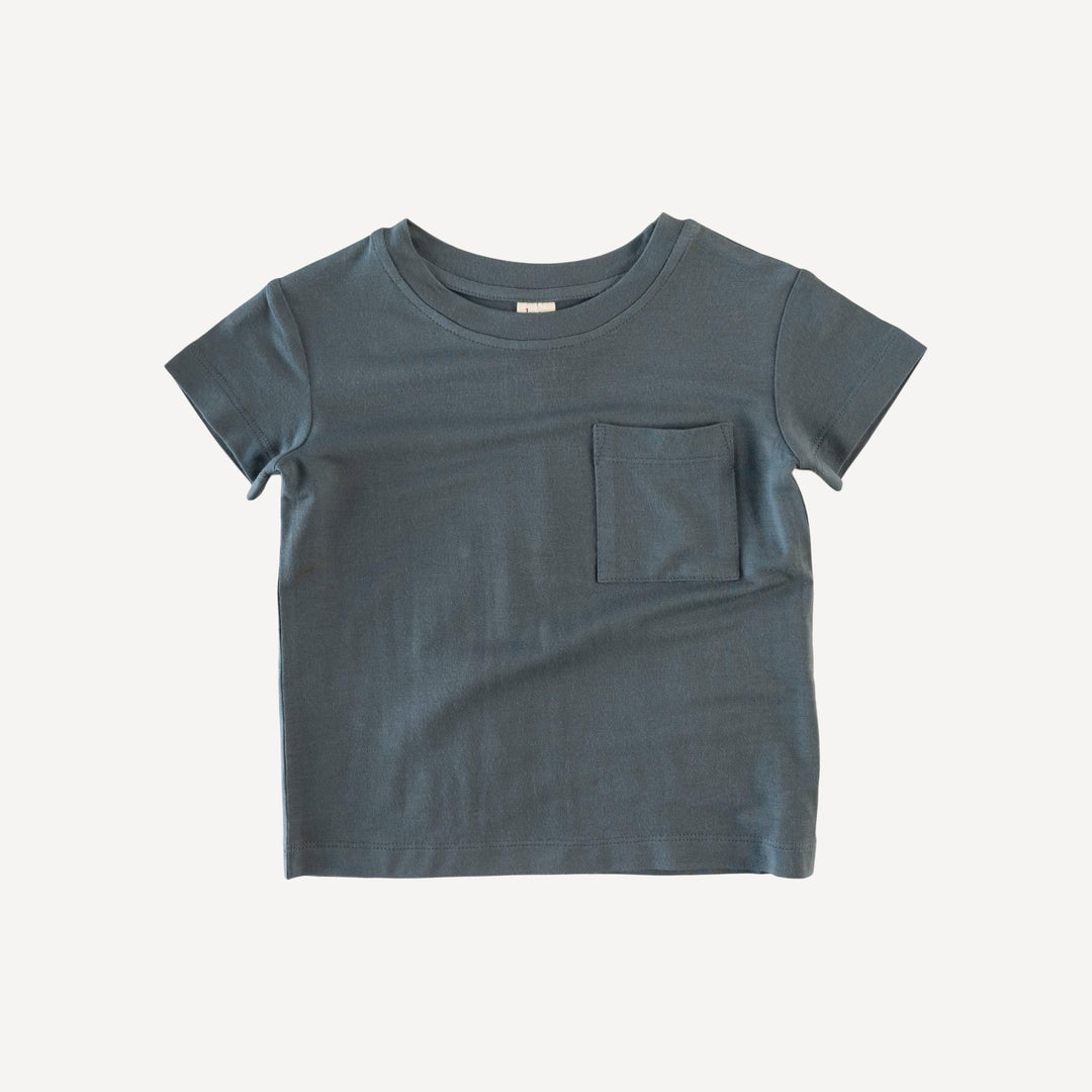 short sleeve relaxed classic pocket tee | slate blue | lenzing modal