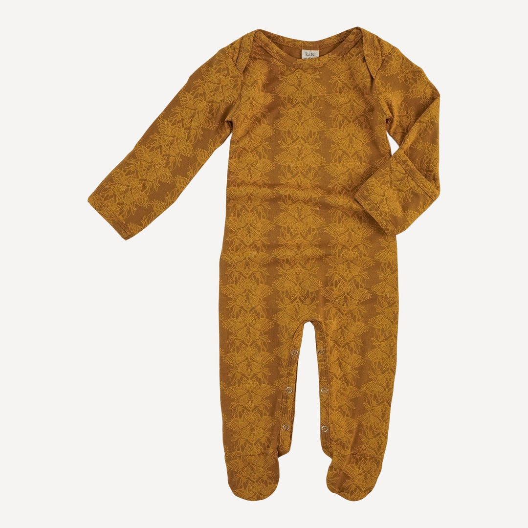 long sleeve lap neck footie | butterfly | bamboo