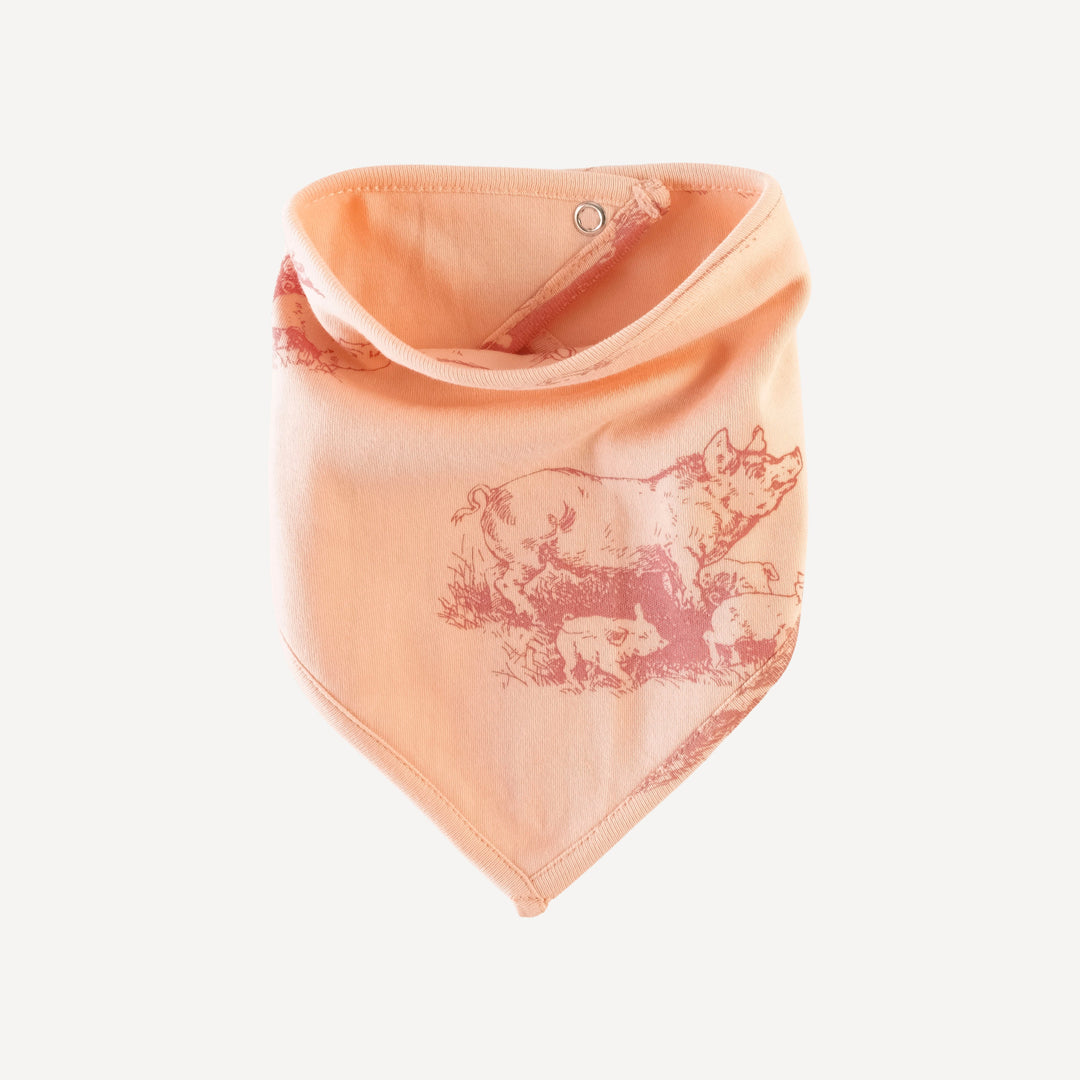 bandana bib | rose piggies | organic cotton interlock
