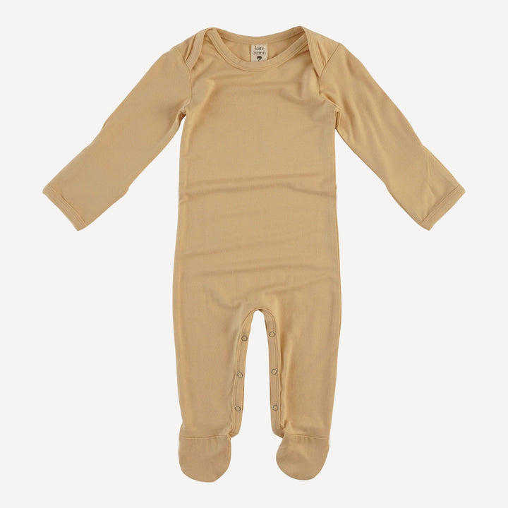 long sleeve lap neck footie | marzipan | bamboo