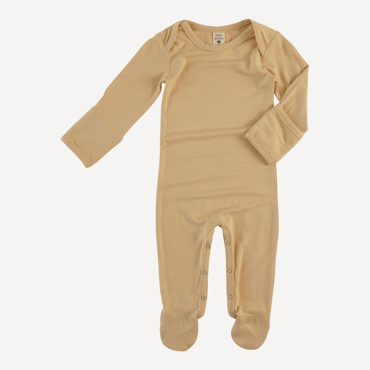 long sleeve lap neck footie | marzipan | bamboo