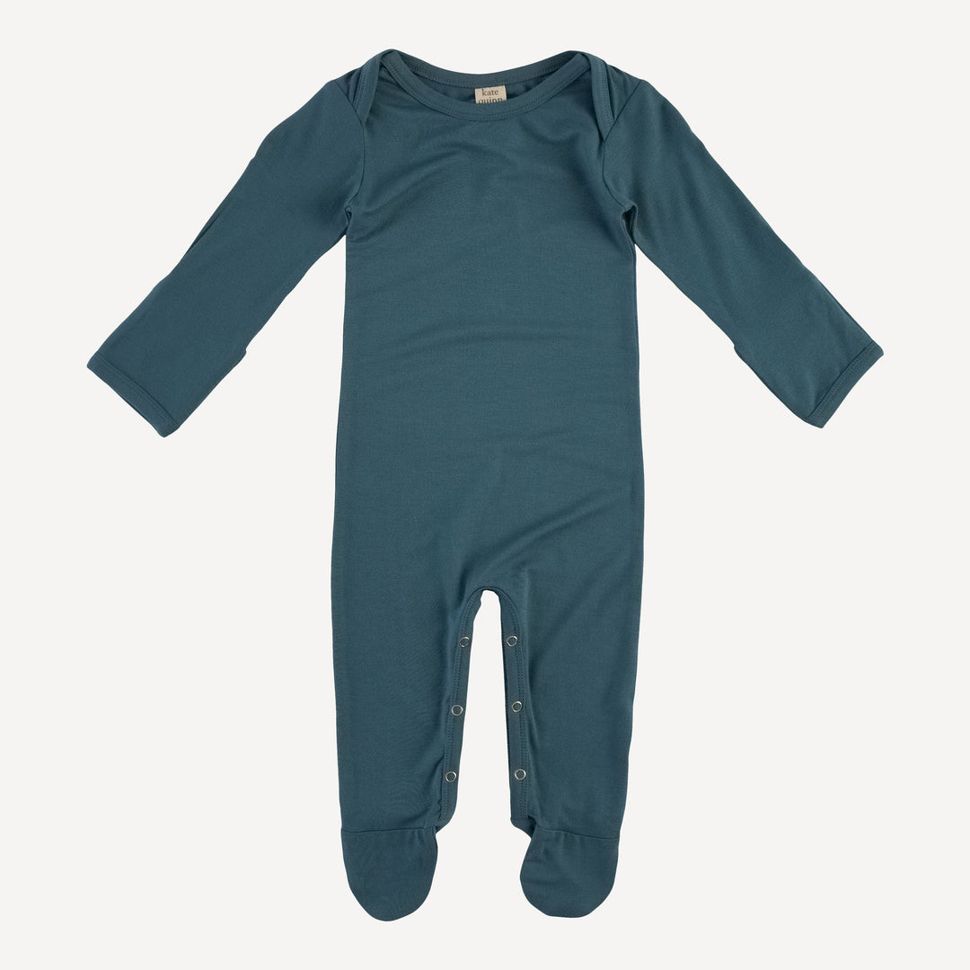 long sleeve lap neck footie | tapestry | bamboo
