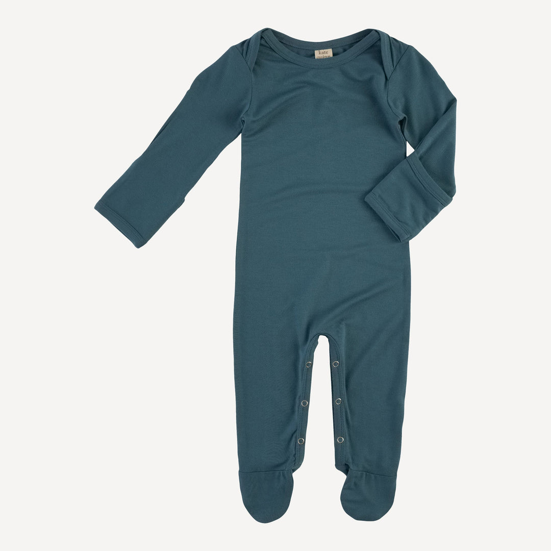 long sleeve lap neck footie | tapestry | bamboo