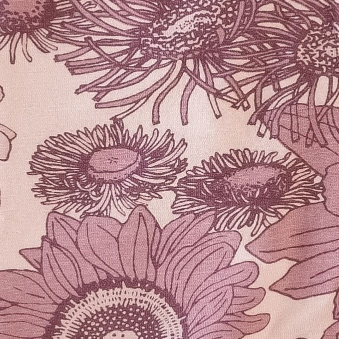 long sleeve zipper footie | pink big sunflower | viscose from bamboo