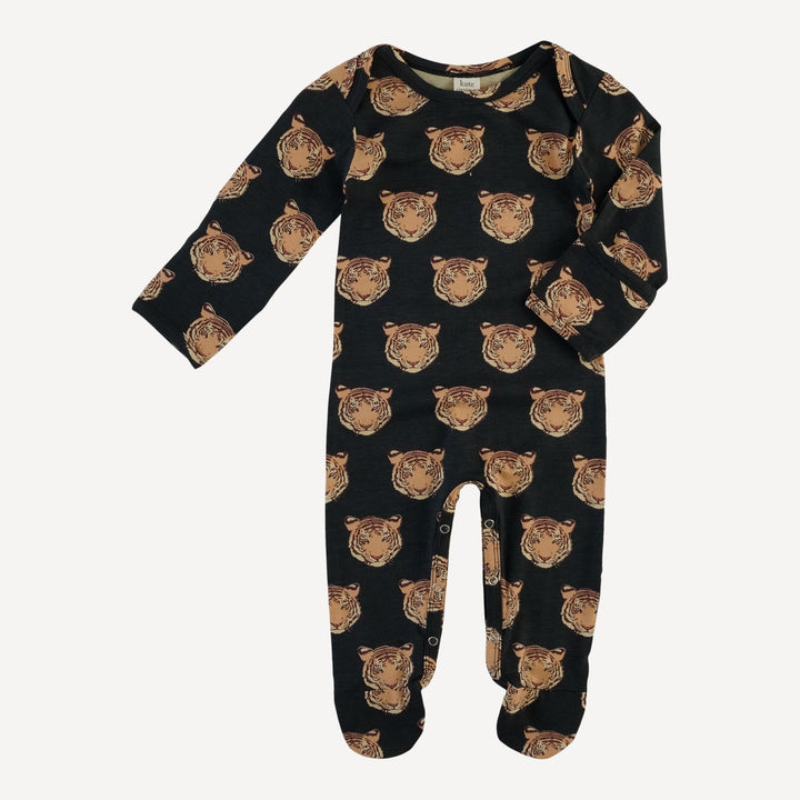 long sleeve lap neck footie | og tigers | bamboo