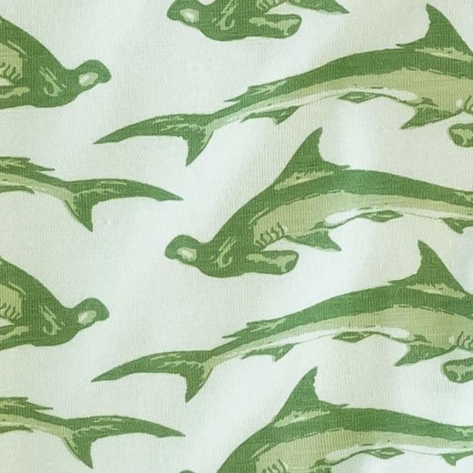 long sleeve zipper footie | green hammerhead shark | bamboo