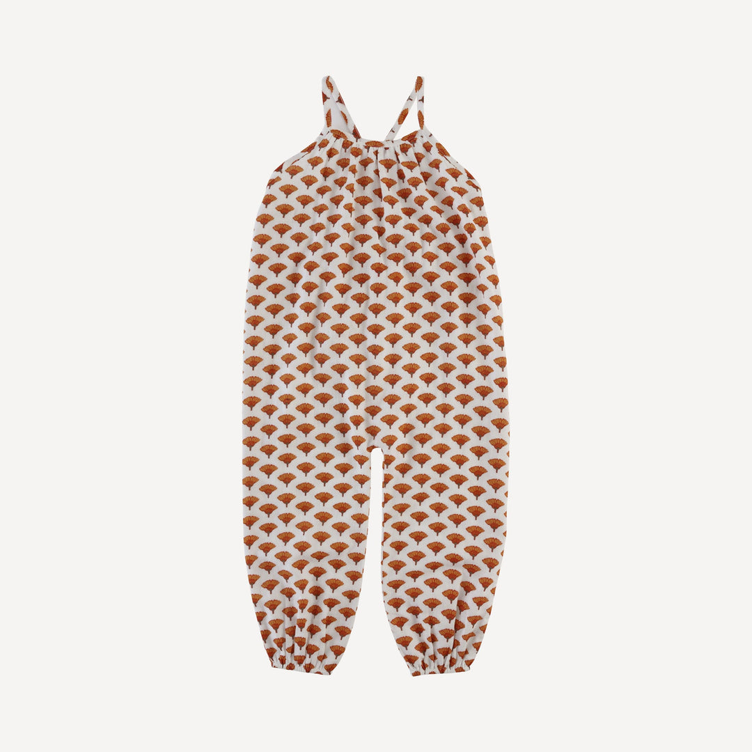 cross back spaghetti strap bubble jumpsuit | small marigold | organic cotton gauze