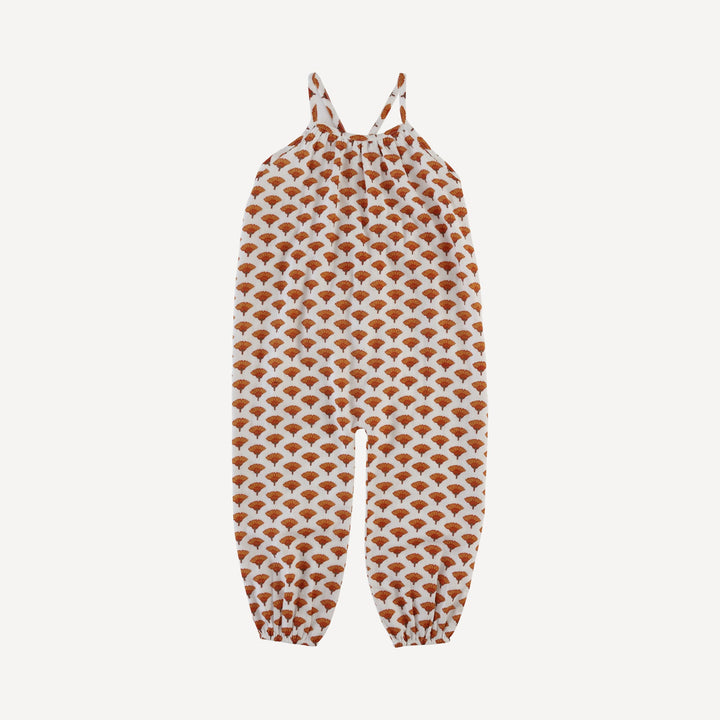 cross back spaghetti strap bubble jumpsuit | small marigold | organic cotton gauze