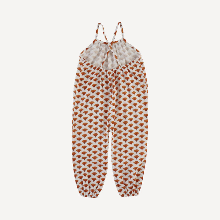 cross back spaghetti strap bubble jumpsuit | small marigold | organic cotton gauze