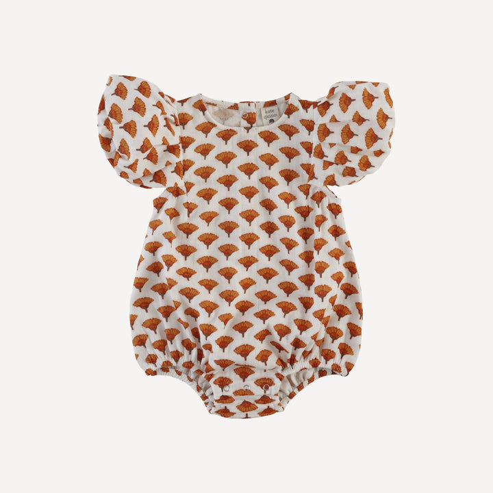 pleated ruffle sleeve bubble | small marigold | organic cotton gauze
