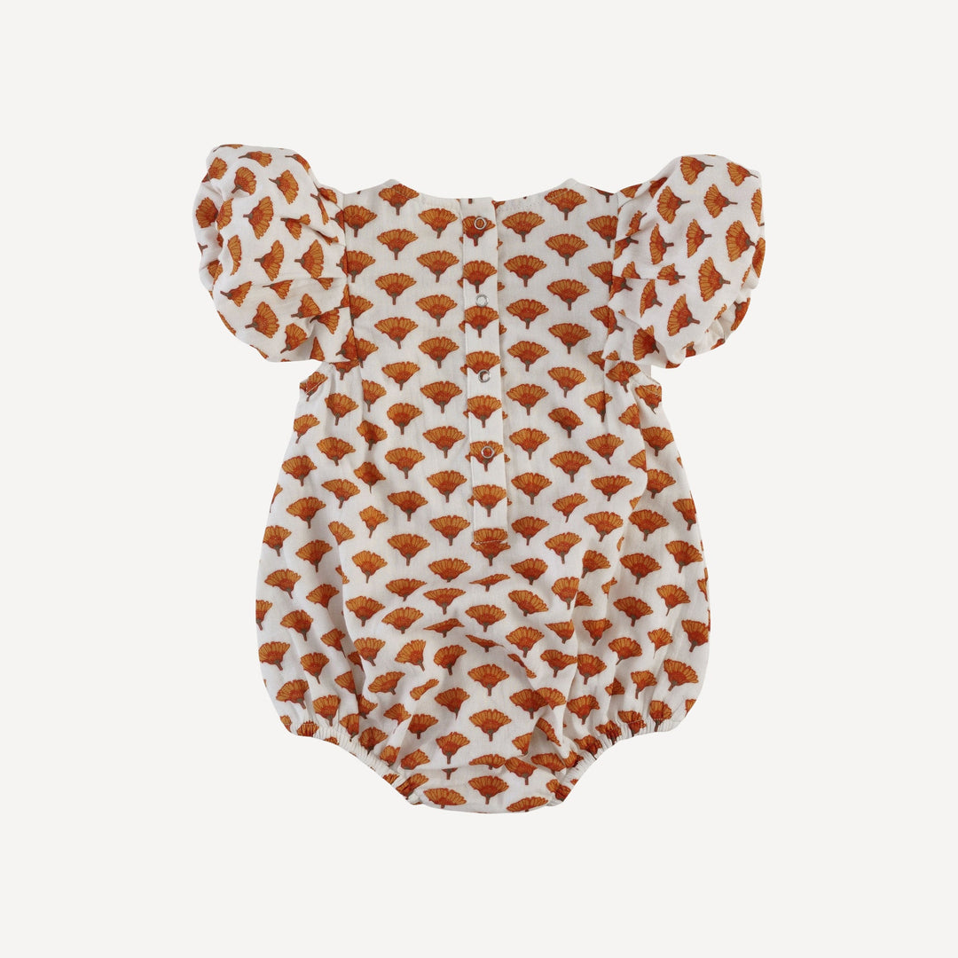 pleated ruffle sleeve bubble | small marigold | organic cotton gauze