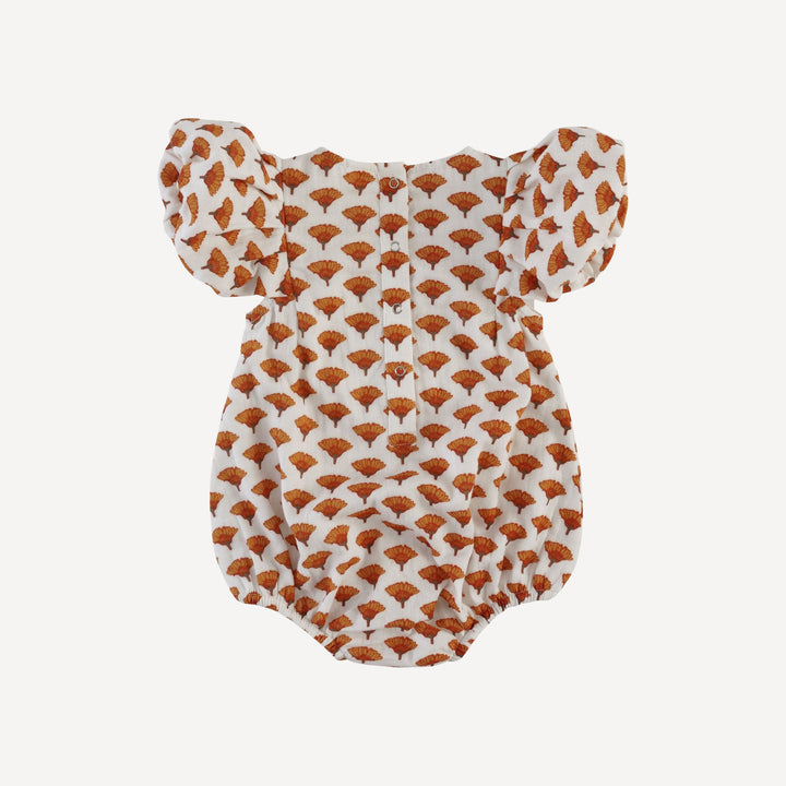 pleated ruffle sleeve bubble | small marigold | organic cotton gauze