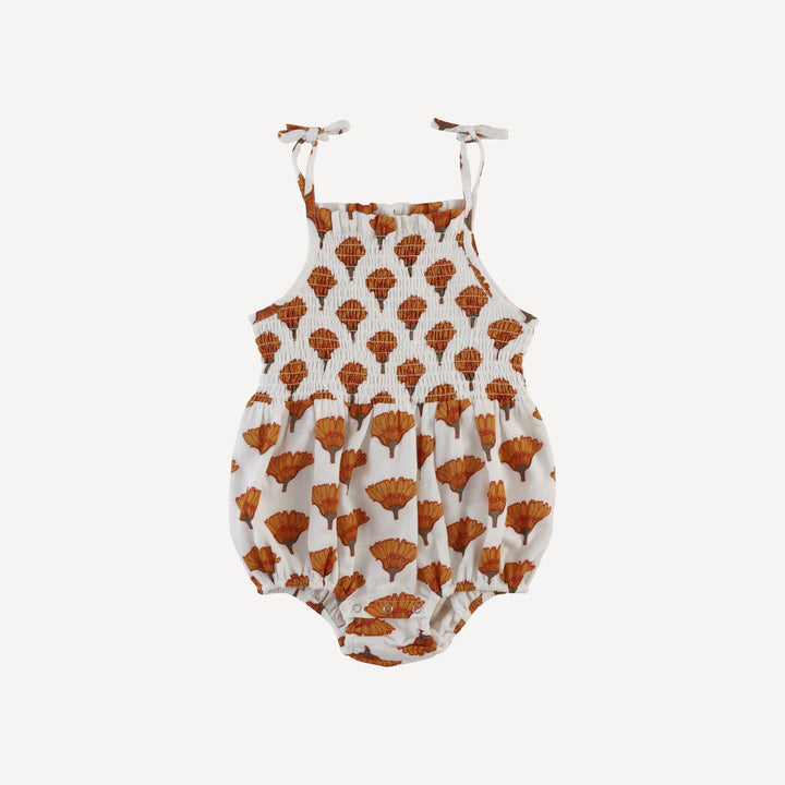 smocked tie bubble | large marigold | organic cotton gauze
