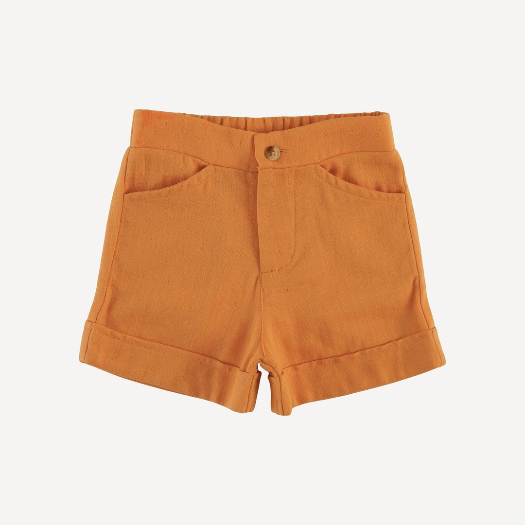 cuffed pocket short | topaz | organic cotton gauze