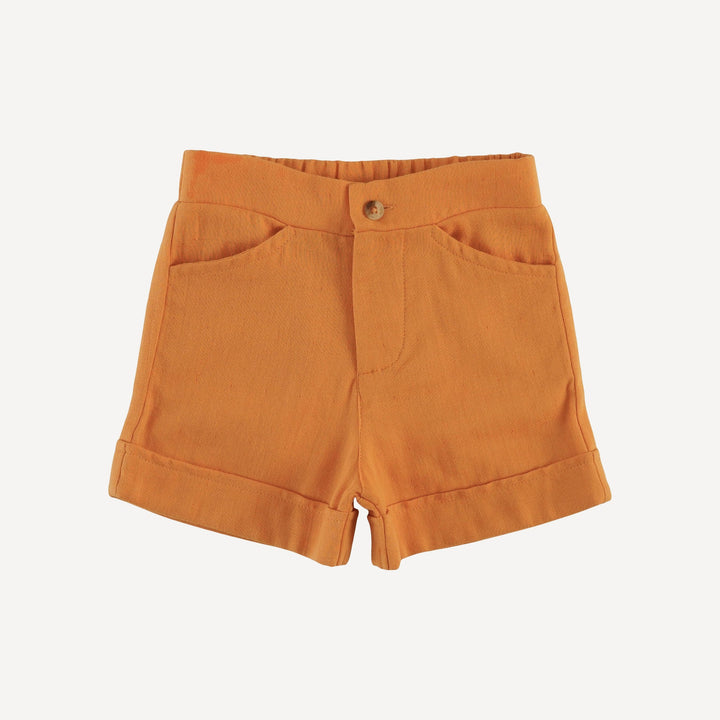 cuffed pocket short | topaz | organic cotton gauze