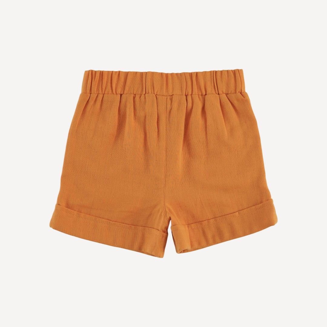 cuffed pocket short | topaz | organic cotton gauze