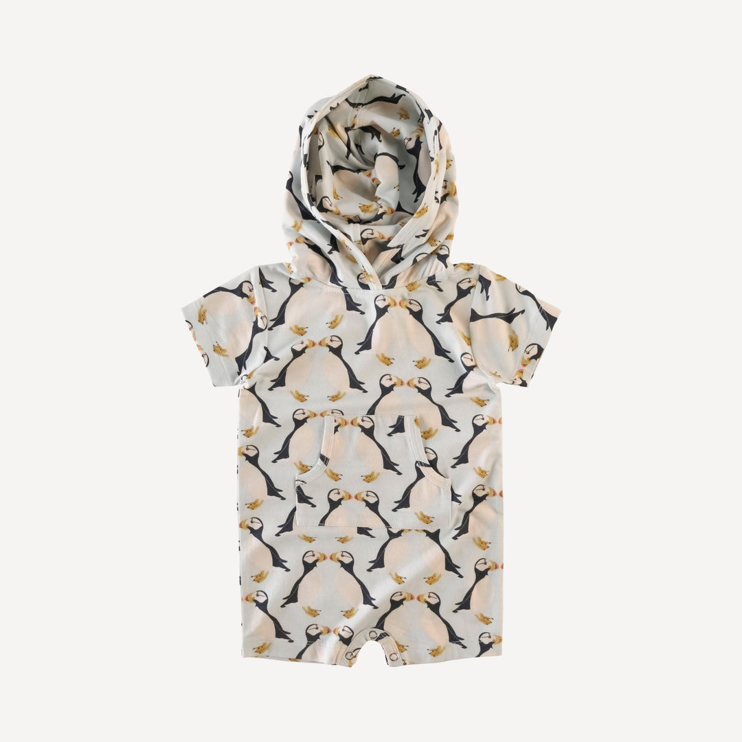 short sleeve hooded kanga shortie | puffin | lenzing modal