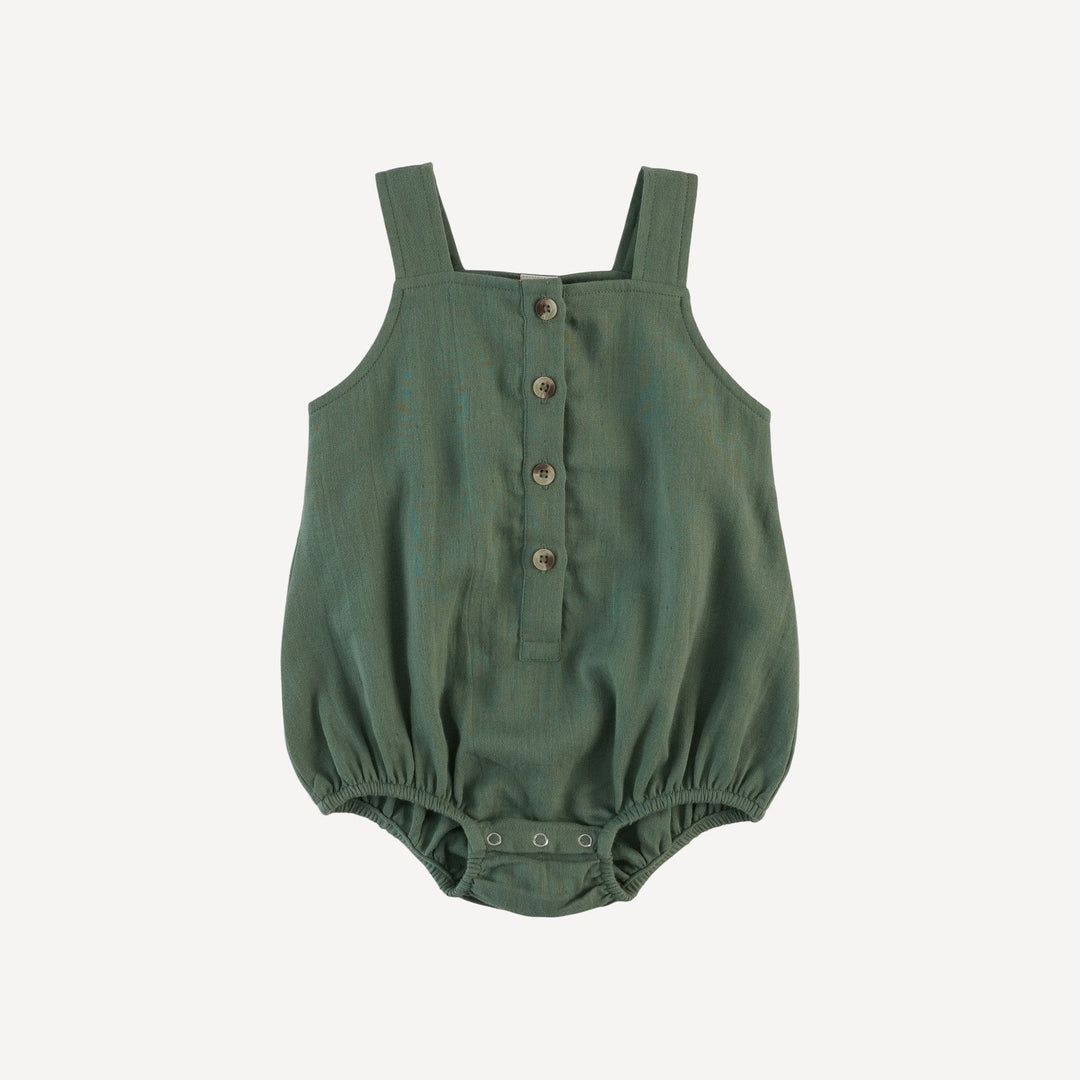 sleeveless button sun bubble | spruce | organic cotton gauze