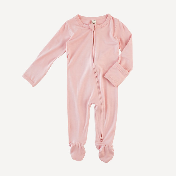 long sleeve two way zipper footie | lotus flower | bamboo