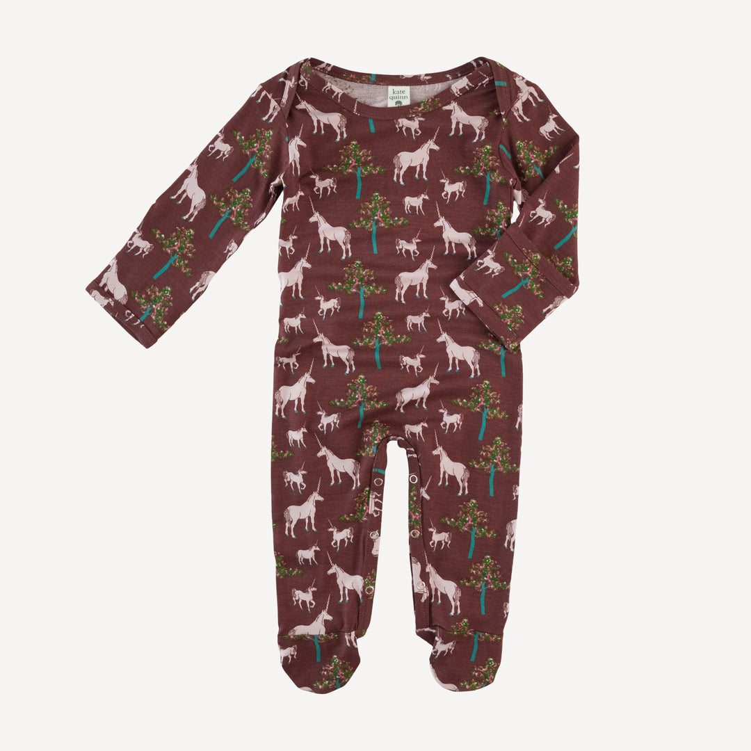 long sleeve lap neck footie | unicorn party | bamboo