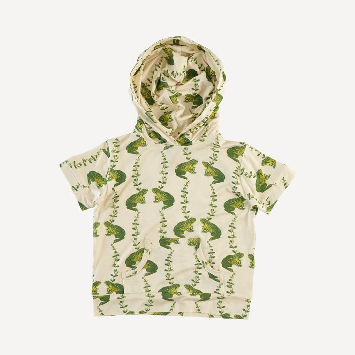 short sleeve boxy topstitch kanga hoodie | garden frog | bamboo