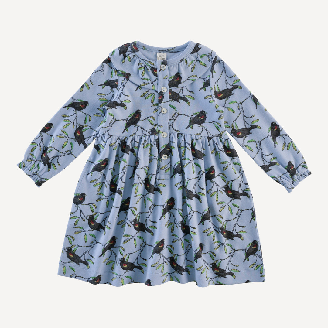 long sleeve ophelia dress | red-winged blackbird | organic cotton interlock