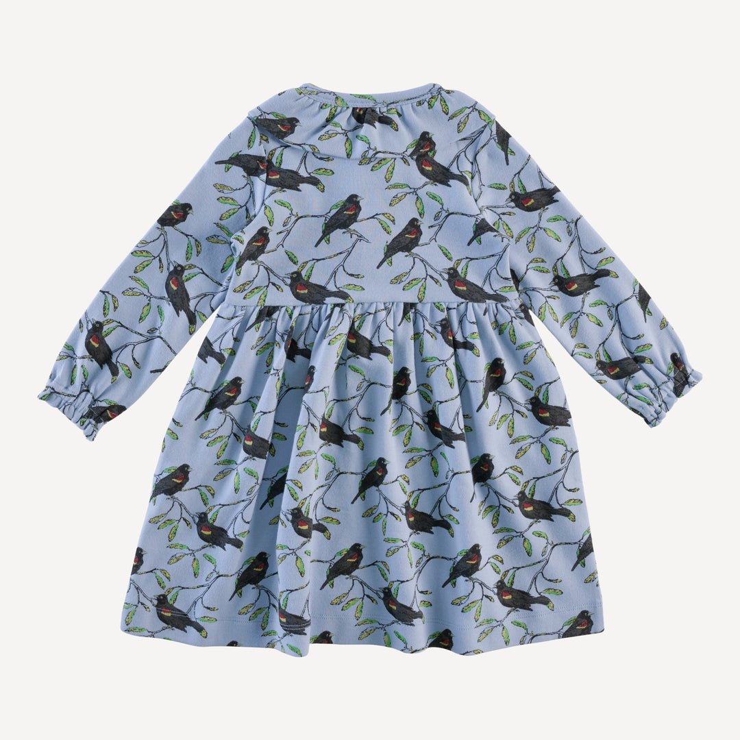 long sleeve ophelia dress | red-winged blackbird | organic cotton interlock