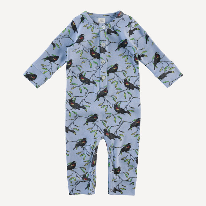 long sleeve sport union suit | red-winged blackbird | organic cotton interlock