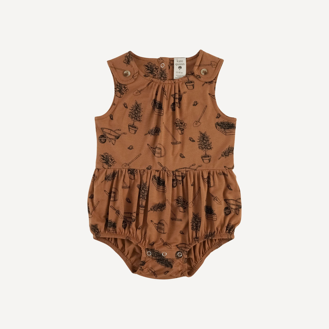 sleeveless button tab bubble | gardening | bamboo