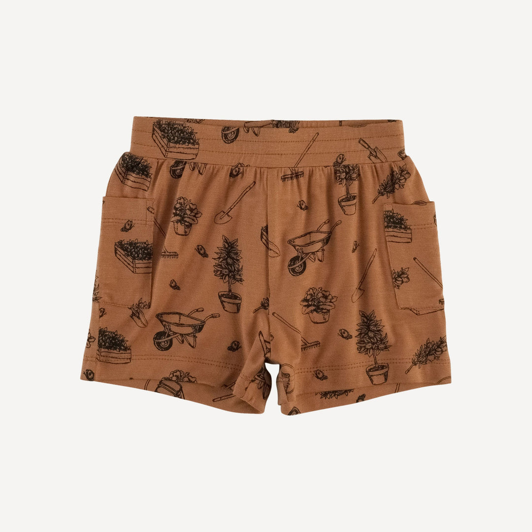 patch pocket short | gardening | bamboo