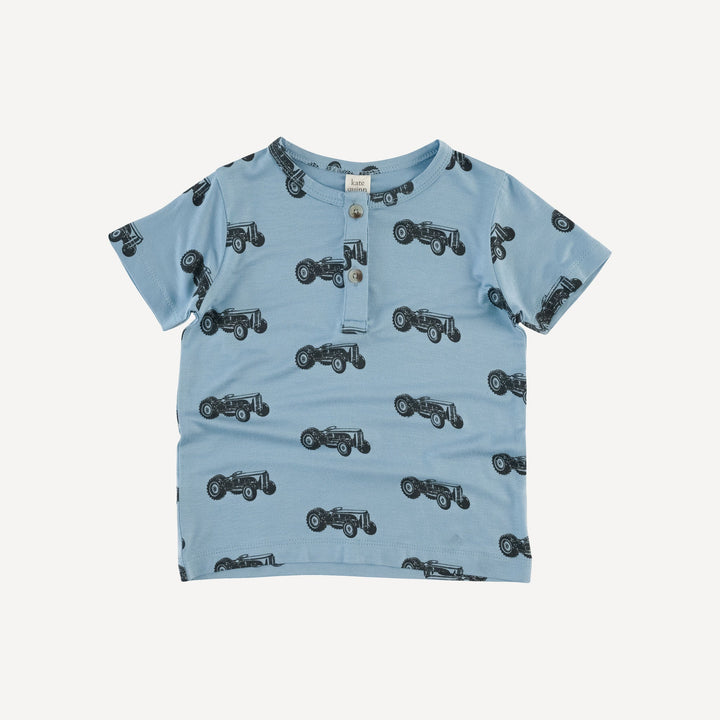short sleeve basic henley tee | tractor | bamboo