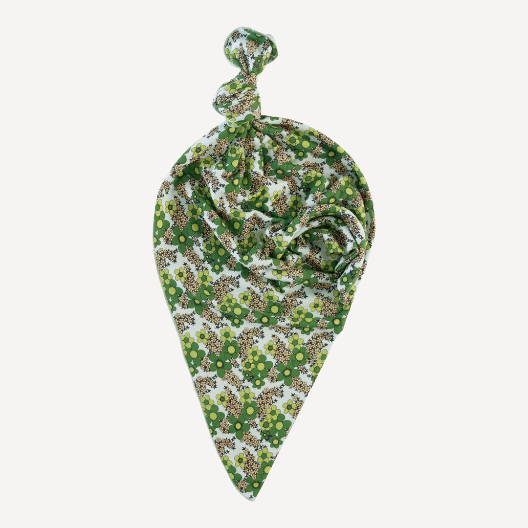 single layer blanket | green granny floral | organic cotton interlock