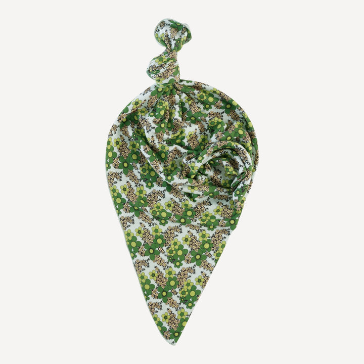 single layer blanket | green granny floral | organic cotton interlock